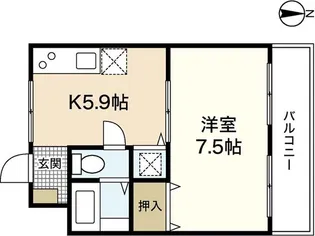 マンション渡辺【2階】の間取り