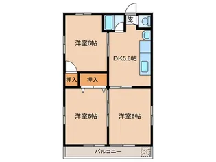 福永アパート【2階】の間取り