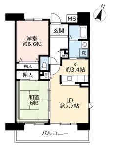 URパークタウン西武庫【7階】の間取り