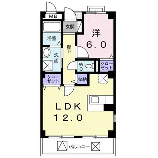 大阪府堺市東区日置荘田中町【マンション】の間取り