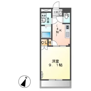 1Kの間取り画像