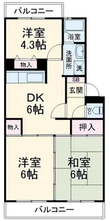 ハピネス藤崎【1階】の間取り