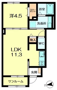 京都府木津川市木津南後背【アパート】の間取り