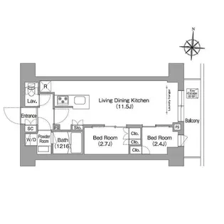 コンフォリア・リヴ南品川【5階】の間取り