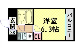 フォーリアライズ難波南ファーロ【9階】の間取り