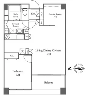 東京都中央区佃2【マンション】の間取り
