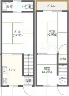 大阪府大阪市港区市岡1【一戸建】の間取り