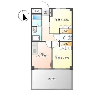 メゾン・エスポアールI【1階】の間取り