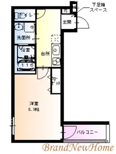 1Kの間取り画像