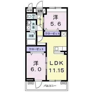 ヴェルメイユ【2階】の間取り