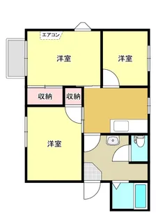 エコーハイツ緑ヶ丘B【2階】の間取り