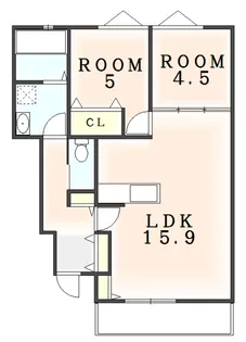 徳島県阿南市学原町山本【アパート】の間取り