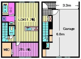 エクシア七里【2階】の間取り
