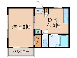 ヒルサイド夢見ヶ崎【1階】の間取り