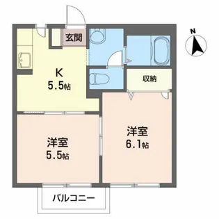 コーポ川口【1階】の間取り