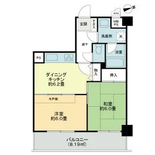 ライオンズマンション淵野辺駅前【4階】の間取り