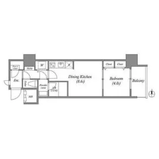 スプランディッド淀屋橋DUE【8階】の間取り