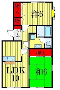 サンハイツ北方A棟【1階】の間取り