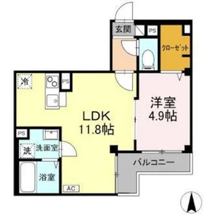 Skey residence井田中ノ町【1階】の間取り