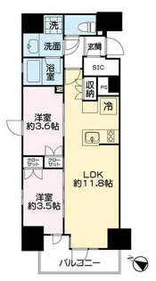 ネベル仙台一番町【11階】の間取り