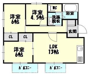 福岡県糟屋郡志免町別府西3【アパート】の間取り