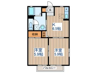 エステート桜C【1階】の間取り