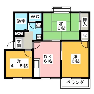 ウッディベルあけのB【2階】の間取り