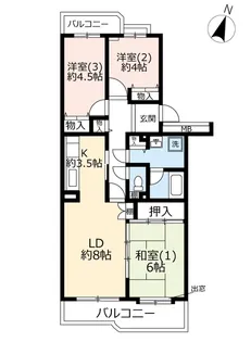 URつくば松代四丁目【1階】の間取り