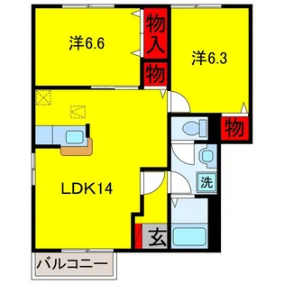 アビターレ・コモドA・B【1階】の間取り