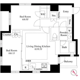 グランスイート銀座レスティモナーク【4階】の間取り