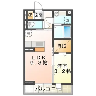ラ ヴィ クレールカルチェ【2階】の間取り
