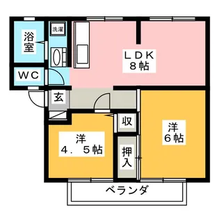 サンビレッジ長良I A棟【2階】の間取り