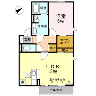 イーストヒルズ高松F【1階】の間取り