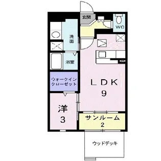 リバ・シティ夢咲II【1階】の間取り