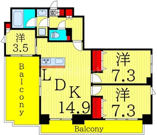 HIGASHIKOMATSUGAWAPARKRESIDENCE【5階】の間取り
