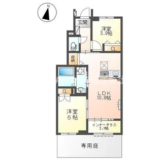 パークサイドヴィレッジ【1階】の間取り