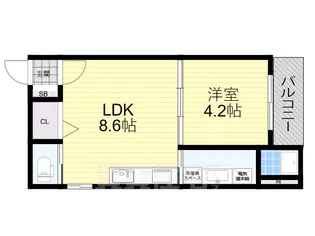 リバーサイド南摂津【3階】の間取り
