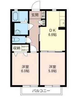 グランディール善行坂【1階】の間取り