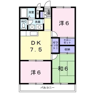 サンライトハイツA【2階】の間取り