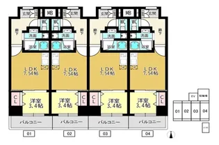 リブネスコート江坂Ⅱ【8階】の間取り