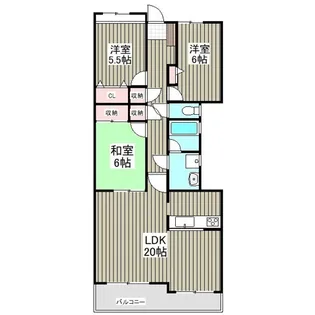 読売ランド第一マンションズ【2階】の間取り