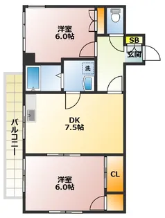 ベルフォーレ北村【2階】の間取り