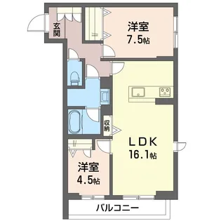シャインバード【2階】の間取り