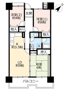 UR武庫川【4階】の間取り