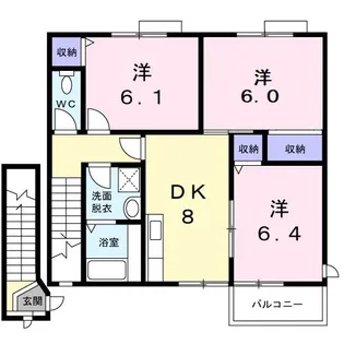 メルベーユ弐番館【2階】の間取り