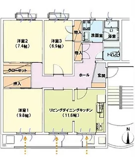 東雪谷1丁目マンション【2階】の間取り