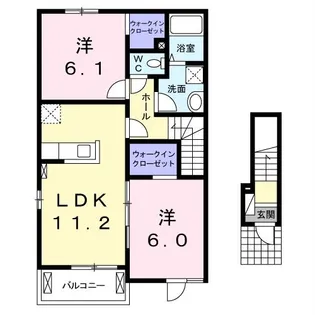 クリスタル・メゾン【2階】の間取り