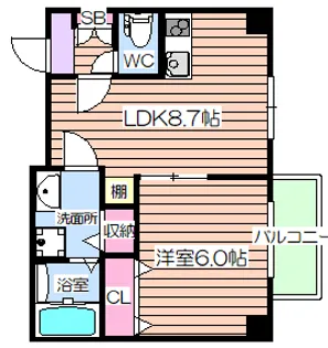 セブンオークス【6階】の間取り