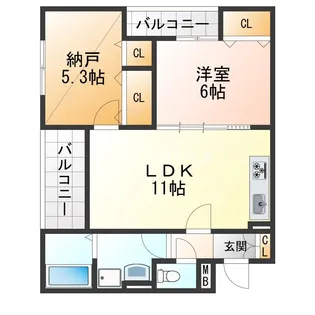 フォレストクリエオーレ大蔵海岸【2階】の間取り