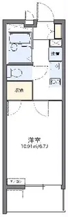 レオパレスブルーウィル長田【3階】の間取り